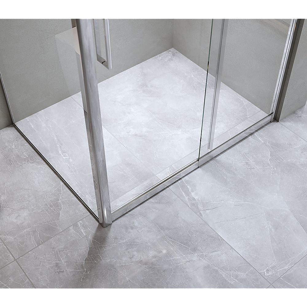 150mm Adjustable (2000x800mm) Single Door Corner Sliding Glass Shower Screen in Chrome - Image 3