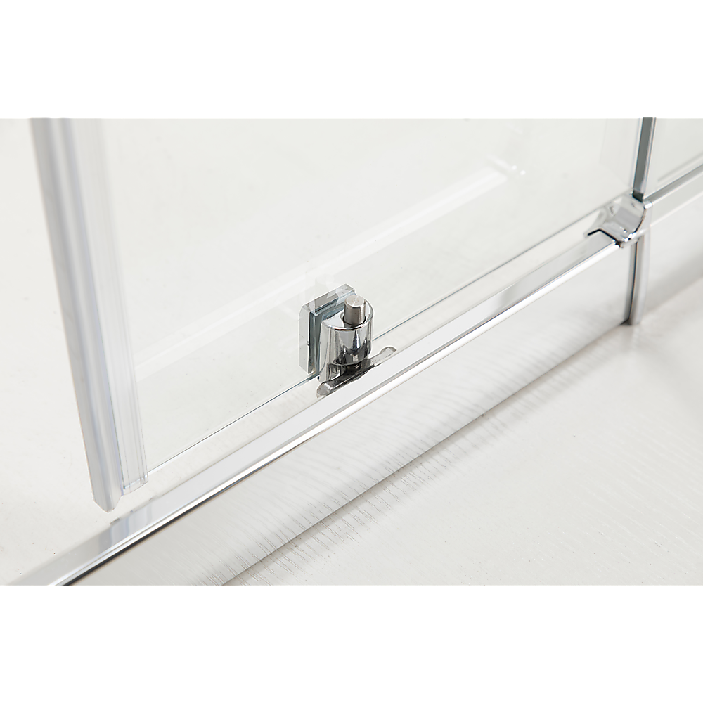 150mm Adjustable (2000x800mm) Single Door Corner Sliding Glass Shower Screen in Chrome - Image 7