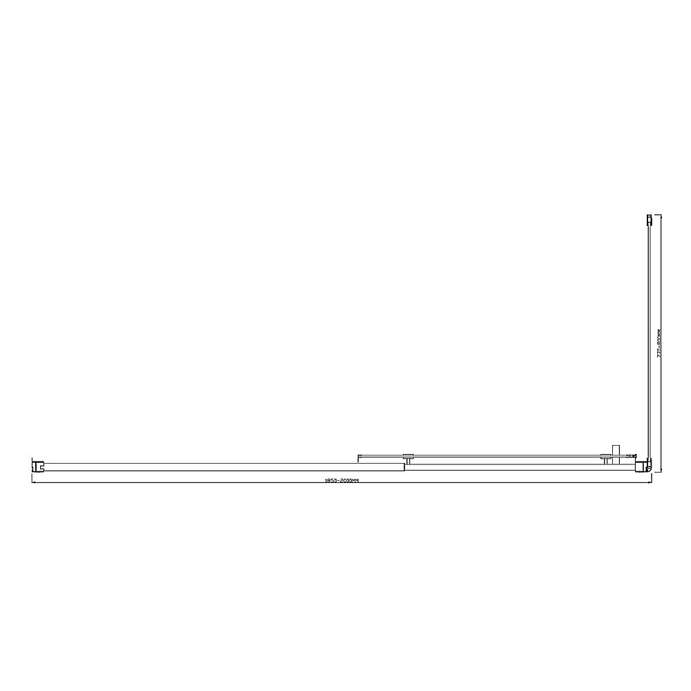 150mm Adjustable (2000x800mm) Single Door Corner Sliding Glass Shower Screen in Chrome - Image 9