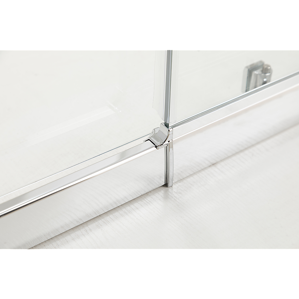 150mm Adjustable (2000x920mm) Single Door Corner Sliding Glass Shower Screen in Chrome - Image 7
