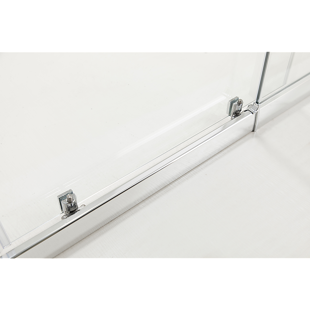 150mm Adjustable (2000x1010mm) Single Door Corner Sliding Glass Shower Screen in Chrome - Image 4