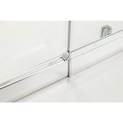 150mm Adjustable (2000x1010mm) Single Door Corner Sliding Glass Shower Screen in Chrome - Image 5