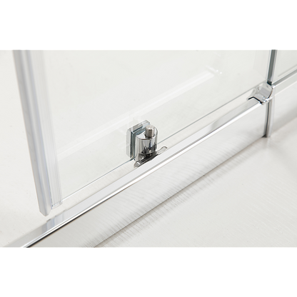 150mm Adjustable (2000x1010mm) Single Door Corner Sliding Glass Shower Screen in Chrome - Image 6