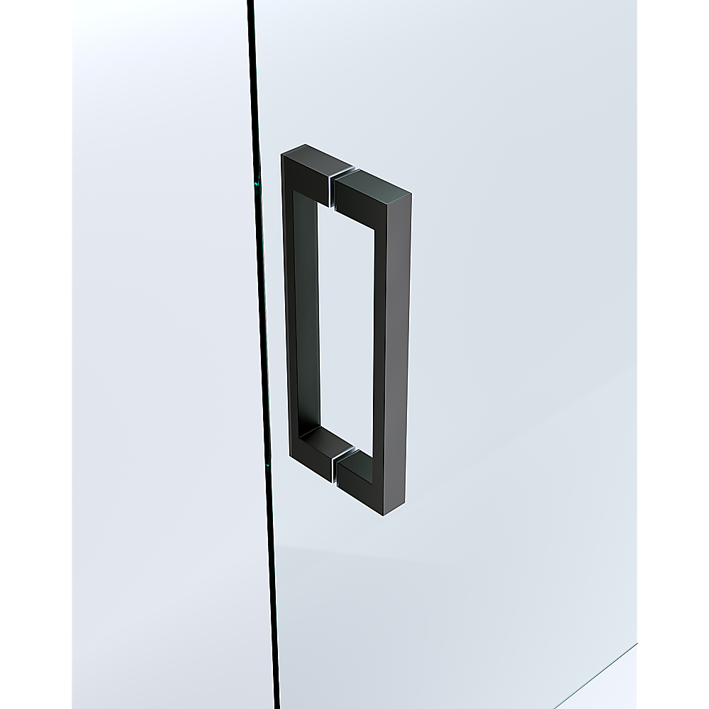 150mm Adjustable (2000x1010mm) Single Door Corner Sliding Glass Shower Screen in Black5 - Image 2