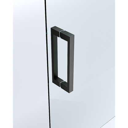 150mm Adjustable (2000x1010mm) Single Door Corner Sliding Glass Shower Screen in Black5 - Image 2