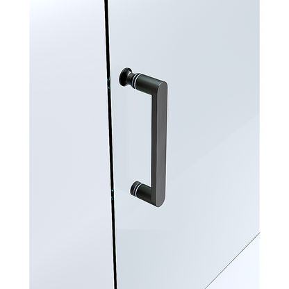 150mm Adjustable (2000x1010mm) Single Door Corner Sliding Glass Shower Screen in Black - Image 2
