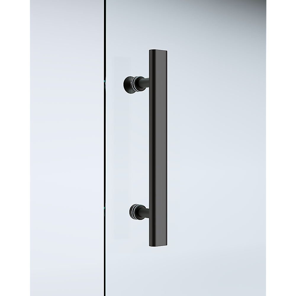 150mm Adjustable (2000x800mm) Single Door Corner Sliding Glass Shower Screen in Black - Image 2