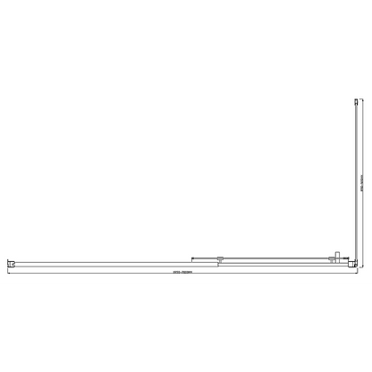 150mm Adjustable (2000x800mm) Single Door Corner Sliding Glass Shower Screen in Black - Image 6