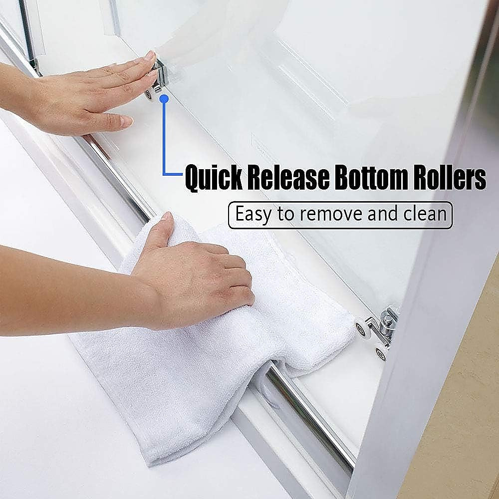 130-140cm Adjustable Wall to Wall Sliding Glass Shower Door in Chrome - Image 2
