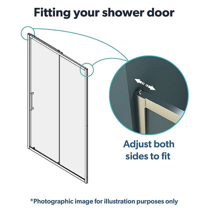 120-130cm Adjustable Wall to Wall Sliding Glass Shower Door in Chrome - Image 3