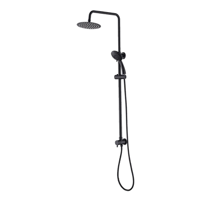 WELS 8" Rain Shower Head Set Rounded Dual Heads Faucet High Pressure Hand Held