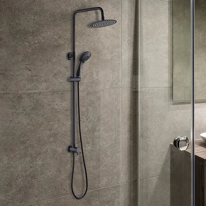 WELS 8" Rain Shower Head Set Rounded Dual Heads Faucet High Pressure Hand Held - Image 2