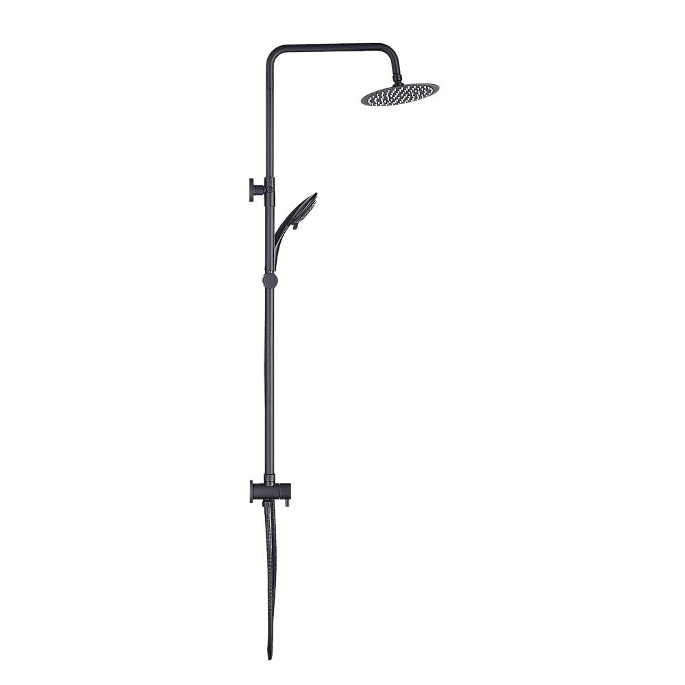WELS 8" Rain Shower Head Set Rounded Dual Heads Faucet High Pressure Hand Held - Image 5