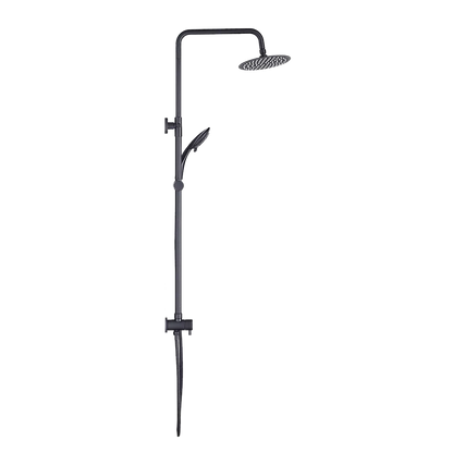 WELS 8" Rain Shower Head Set Rounded Dual Heads Faucet High Pressure Hand Held - Image 5