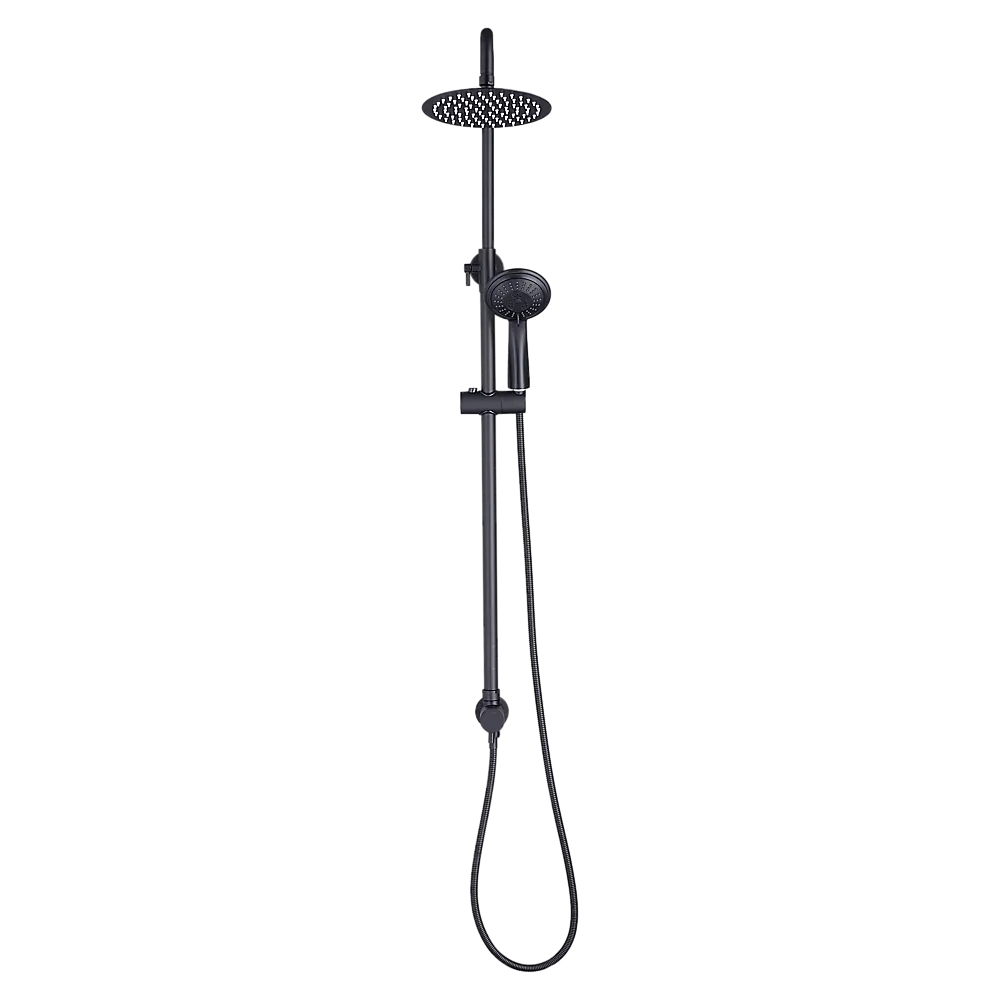 WELS 8" Rain Shower Head Set Rounded Dual Heads Faucet High Pressure Hand Held - Image 7