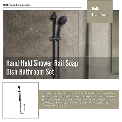 Hand Held Shower Rail Soap Dish Bathroom Set - Image 9