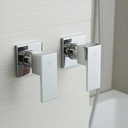 Bathroom Shower Bath Hot and Cold Square Mixer WATERMARK Certified in Chrome - Image 2