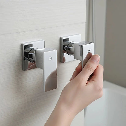 Bathroom Shower Bath Hot and Cold Square Mixer WATERMARK Certified in Chrome - Image 5