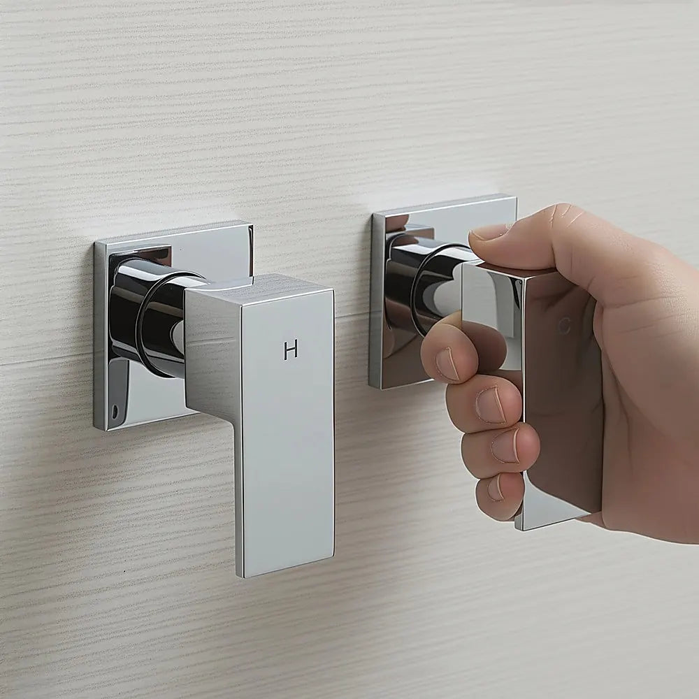 Bathroom Shower Bath Hot and Cold Square Mixer WATERMARK Certified in Chrome - Image 8