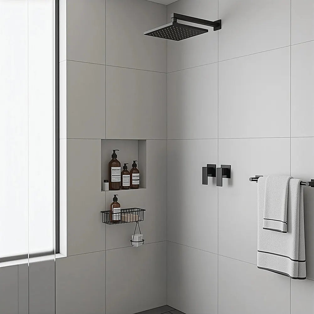 Bathroom Shower Bath Hot and Cold Square Mixer WATERMARK Certified in Black - Image 8