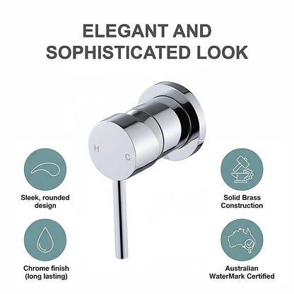 Single Round Shower Bath Mixer Tap Bathroom WATERMARK Approved - Image 9