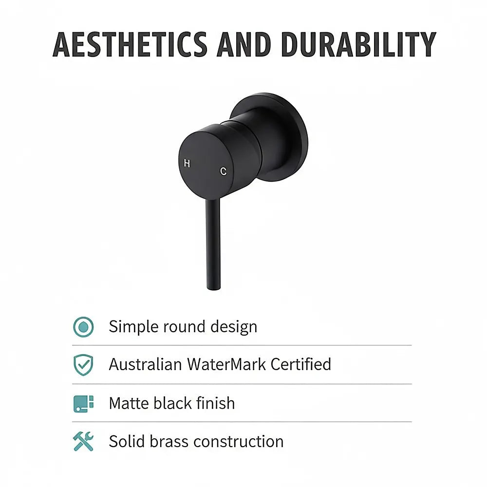 Single Round Shower Bath Mixer Tap Bathroom WATERMARK Approved - Image 9