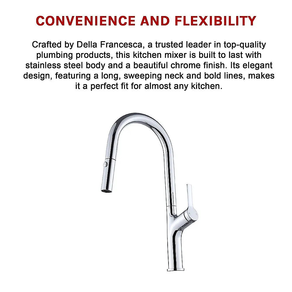 Kitchen Laundry Bathroom Basin Sink Pull Out Mixer Tap Faucet in Chrome - Image 9
