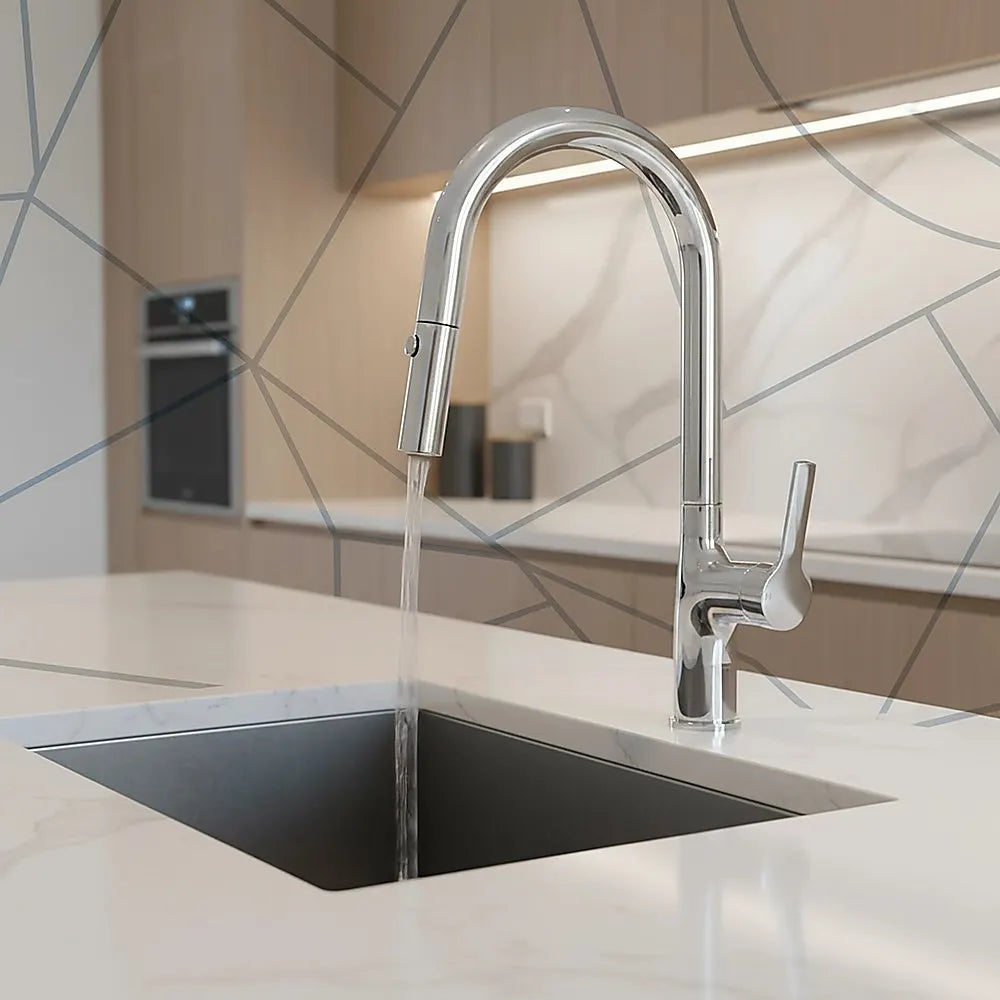 Kitchen Laundry Bathroom Basin Sink Pull Out Mixer Tap Faucet in Chrome - Image 7