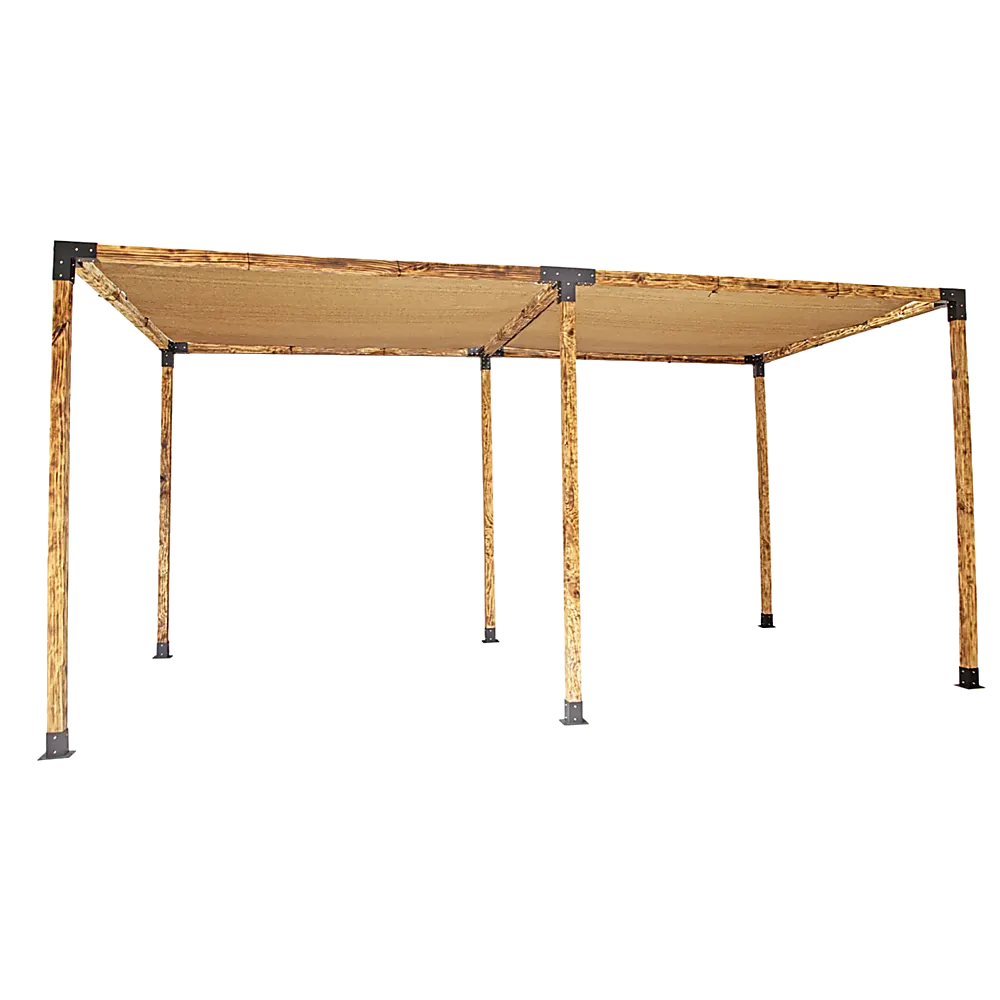 Roof Pergola Gazebo Shed Matte Black Steel Brackets and Coffee Screen DIY Kits