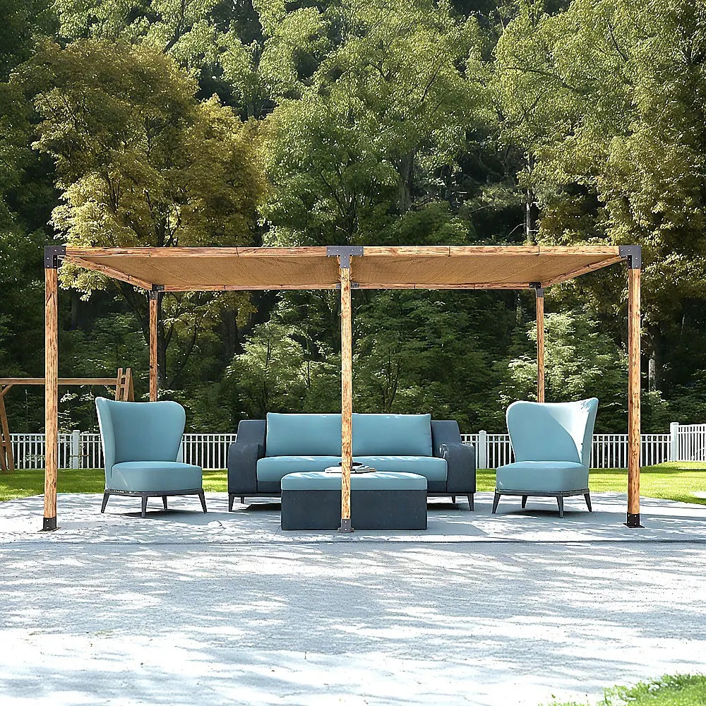 Roof Pergola Gazebo Shed Matte Black Steel Brackets and Coffee Screen DIY Kits - Image 2