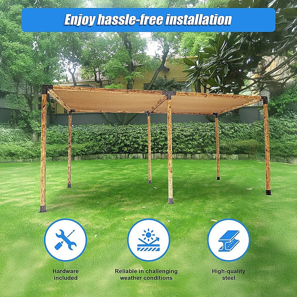 Roof Pergola Gazebo Shed Matte Black Steel Brackets and Coffee Screen DIY Kits - Image 5