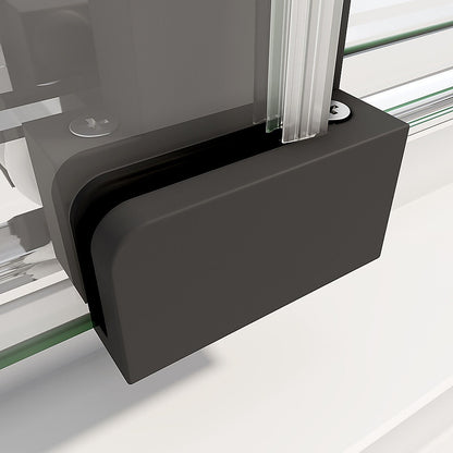 40mm Adjustable Contemporary Wall to Wall Black Sliding Shower Screen 116-120cm - Image 5