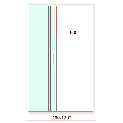 40mm Adjustable Contemporary Wall to Wall Black Sliding Shower Screen 116-120cm - Image 6