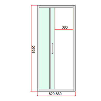 40mm Adjustable Contemporary Corner Sliding Chrome Shower Screen 86x92cm - Image 4