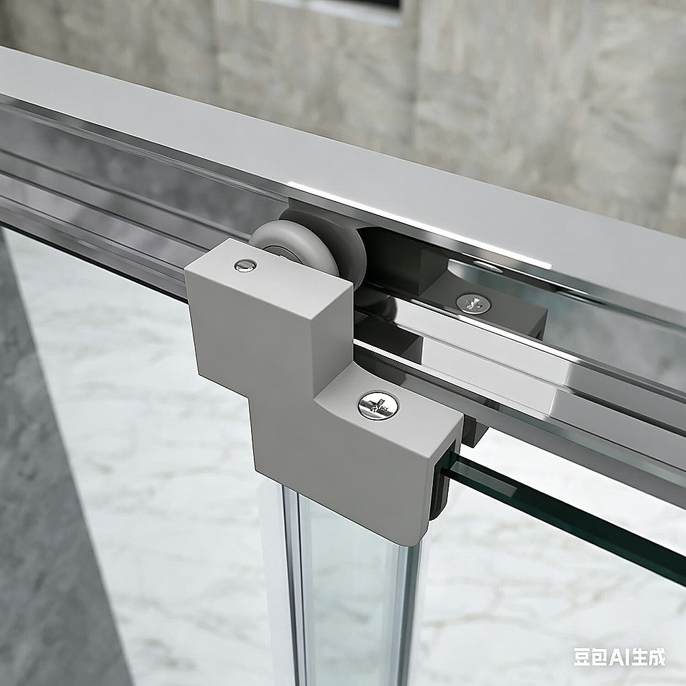 40mm Adjustable Contemporary Corner Sliding Chrome Shower Screen 86x92cm - Image 5