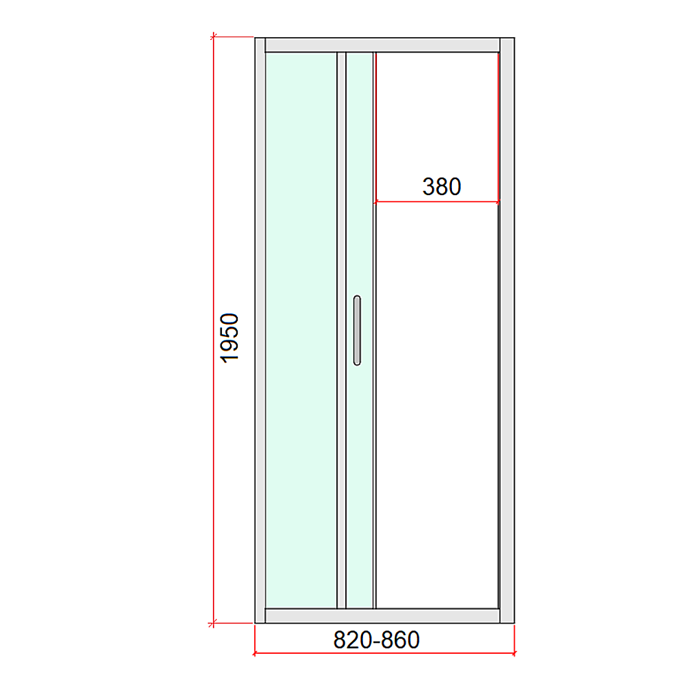 40mm Adjustable Contemporary Corner Sliding Chrome Shower Screen 86x92cm - Image 4