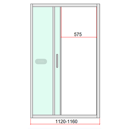 40mm Adjustable Contemporary Corner Sliding Chrome Shower Screen 116x101cm - Image 4