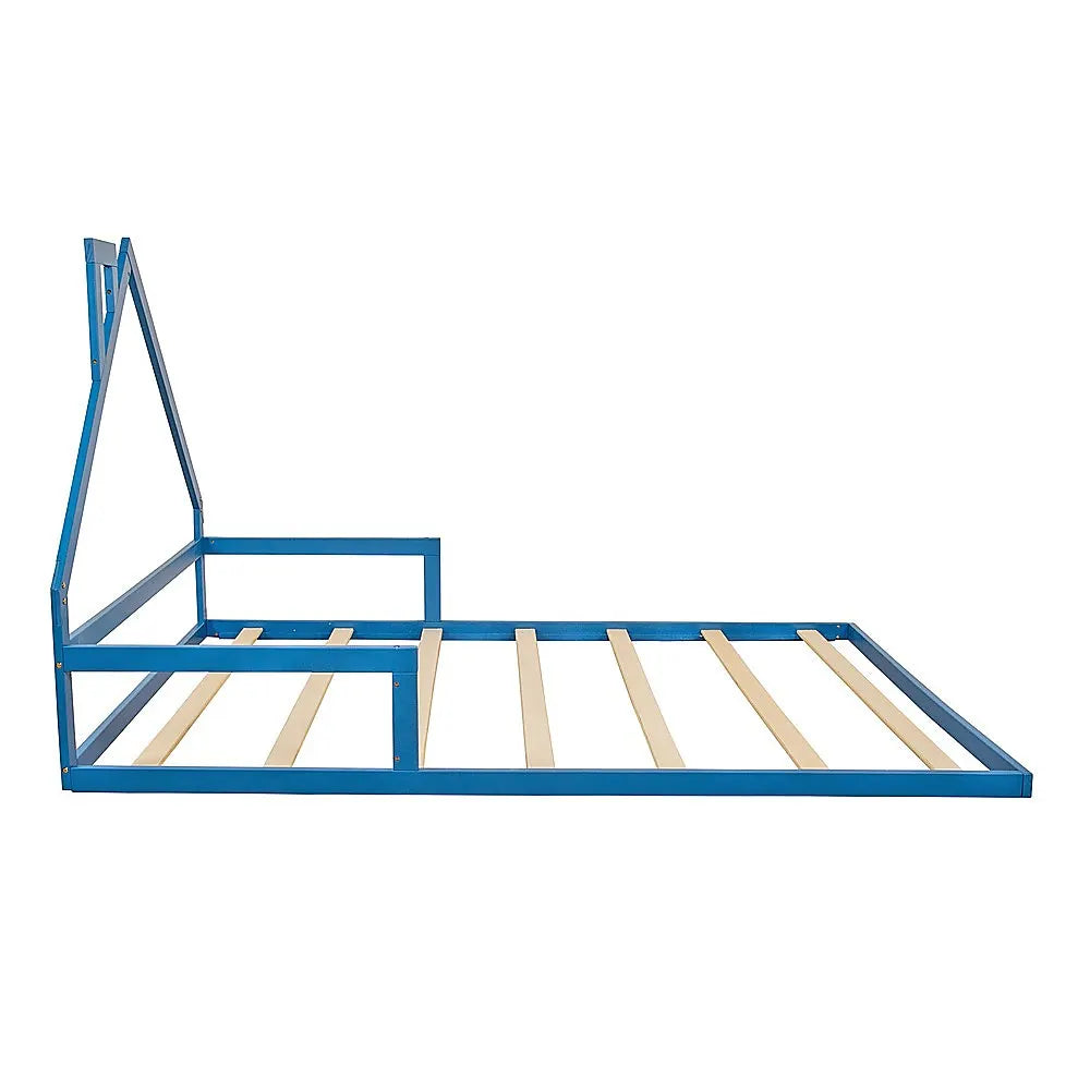Pine Wood Floor Bed House Frame for Kids and Toddlers - Image 6