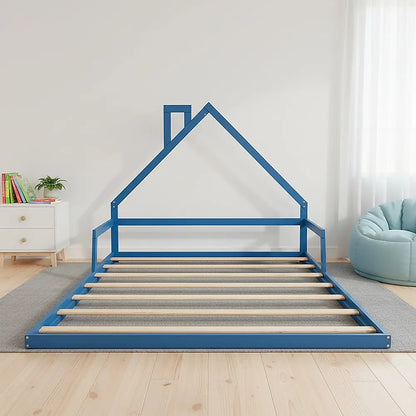 Pine Wood Floor Bed House Frame for Kids and Toddlers - Image 3