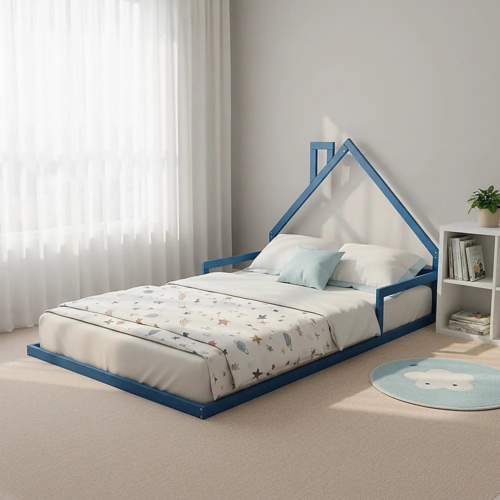 Pine Wood Floor Bed House Frame for Kids and Toddlers - Image 5
