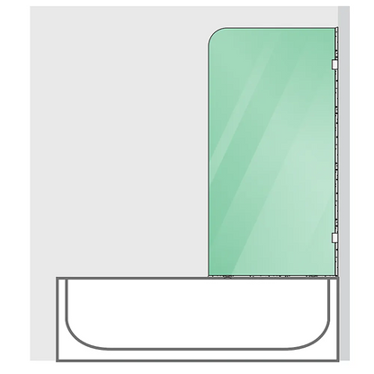 70cm Frameless Glass Bath Screen with F-Brackets - Nickel - Image 3