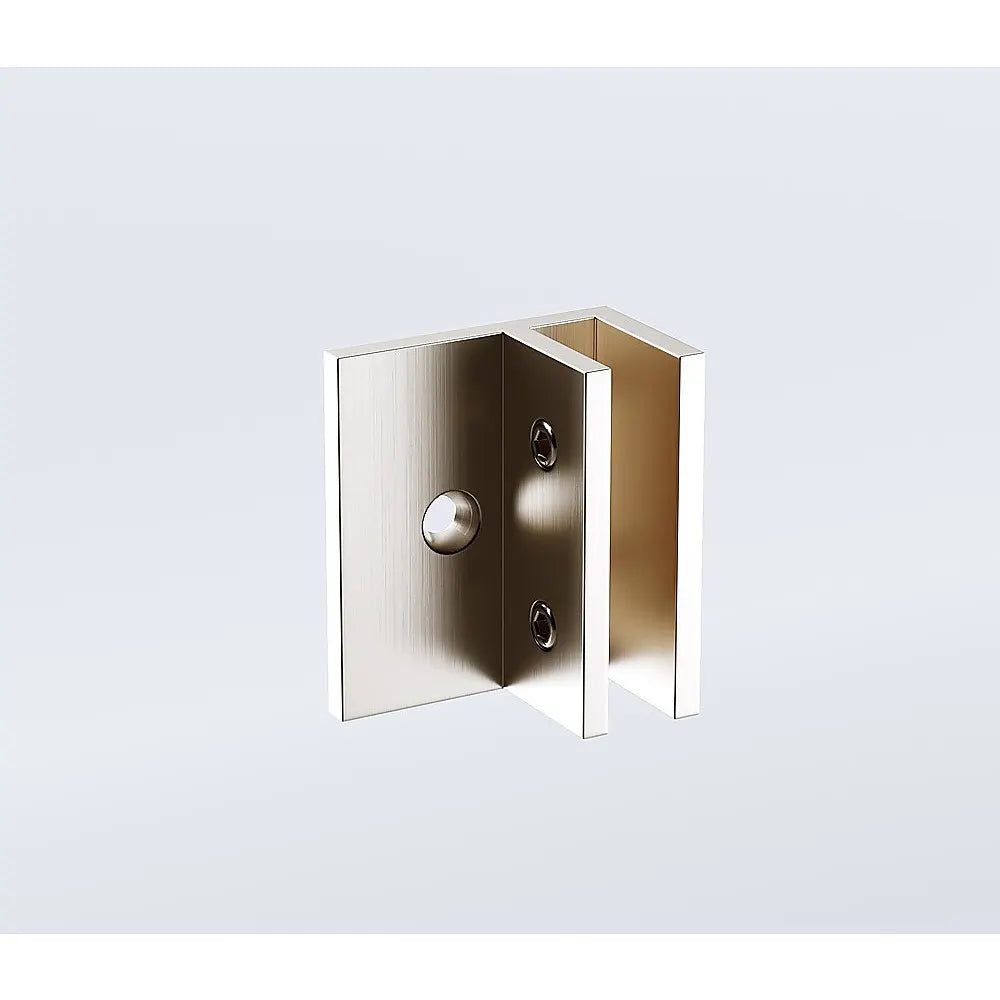 70cm Frameless Glass Bath Screen with F-Brackets - Nickel - Image 5