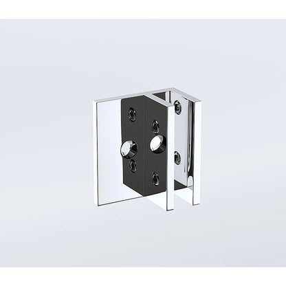 120cm Wall-to-Wall Frameless Shower Screen – Chrome F-Brackets with SS Hinges & Square Knob Handle - Image 5