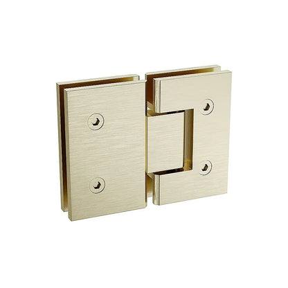 90cm Wall-to-Wall Frameless Shower Screen – Gold F-Brackets with SS Hinges & Round Knob Handle - Image 9