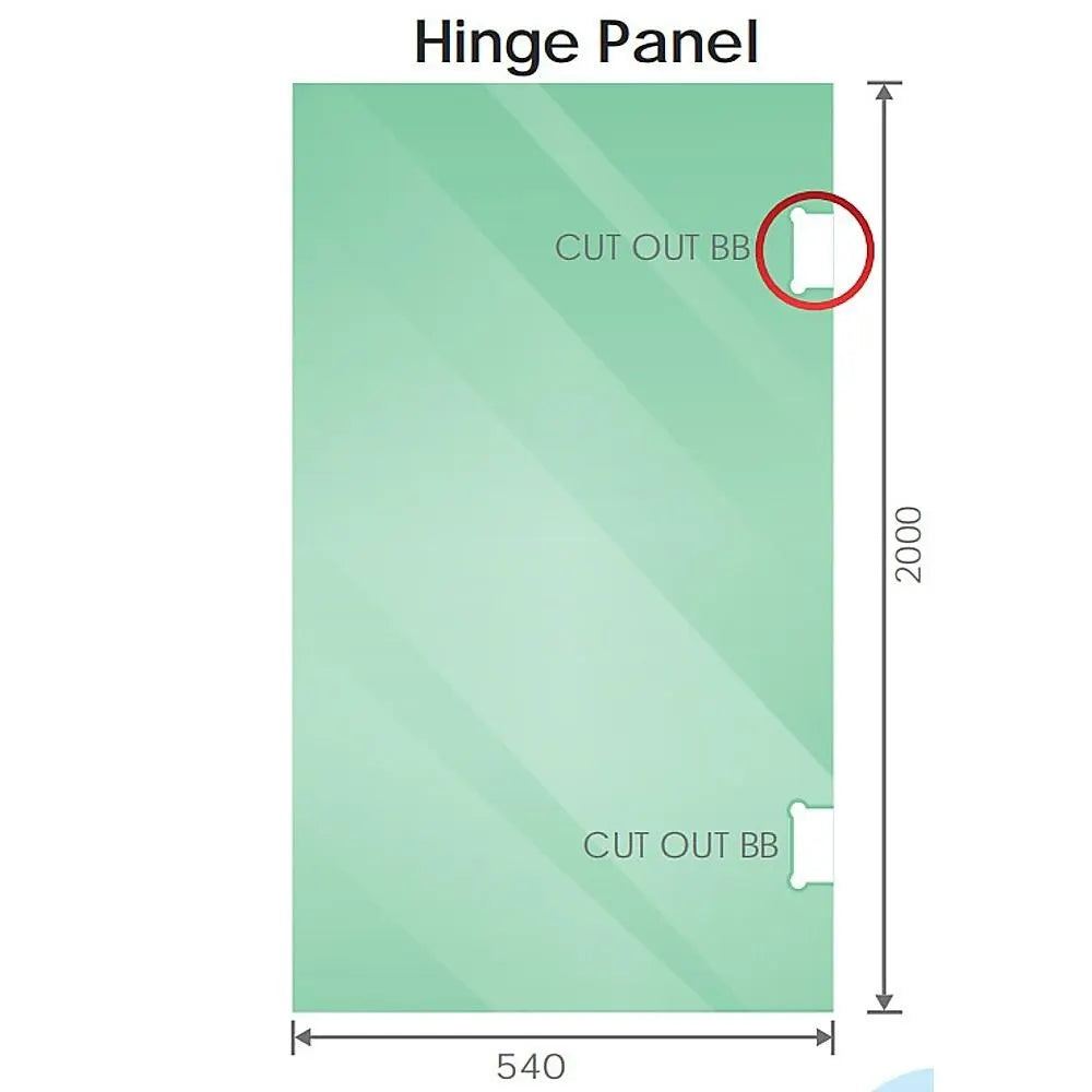 120cm Wall-to-Wall Frameless Shower Screen – Gold U-Brackets with SS Hinges & Round Knob Handle - Image 3