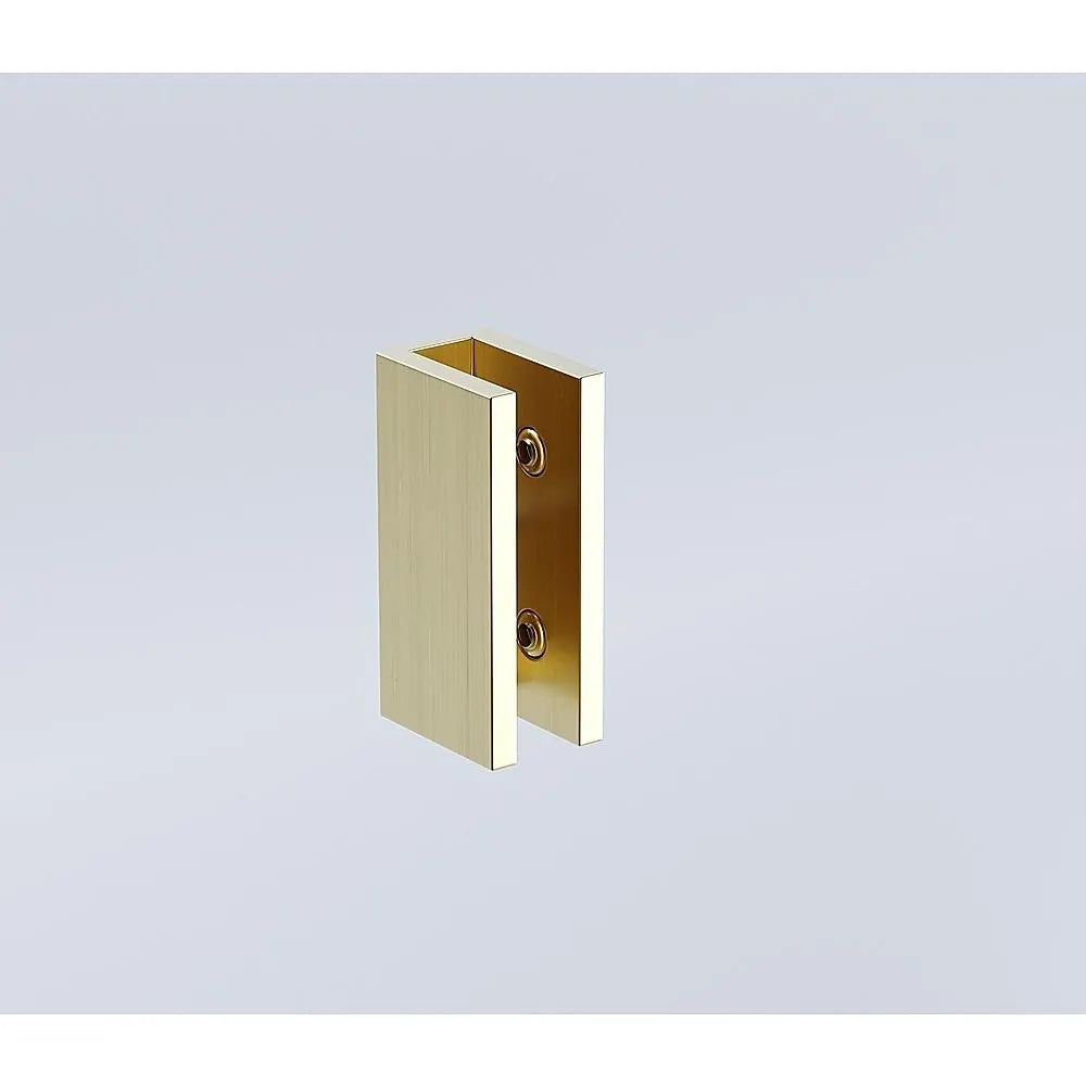 120cm Wall-to-Wall Frameless Shower Screen – Gold U-Brackets with SS Hinges & Round Knob Handle - Image 4
