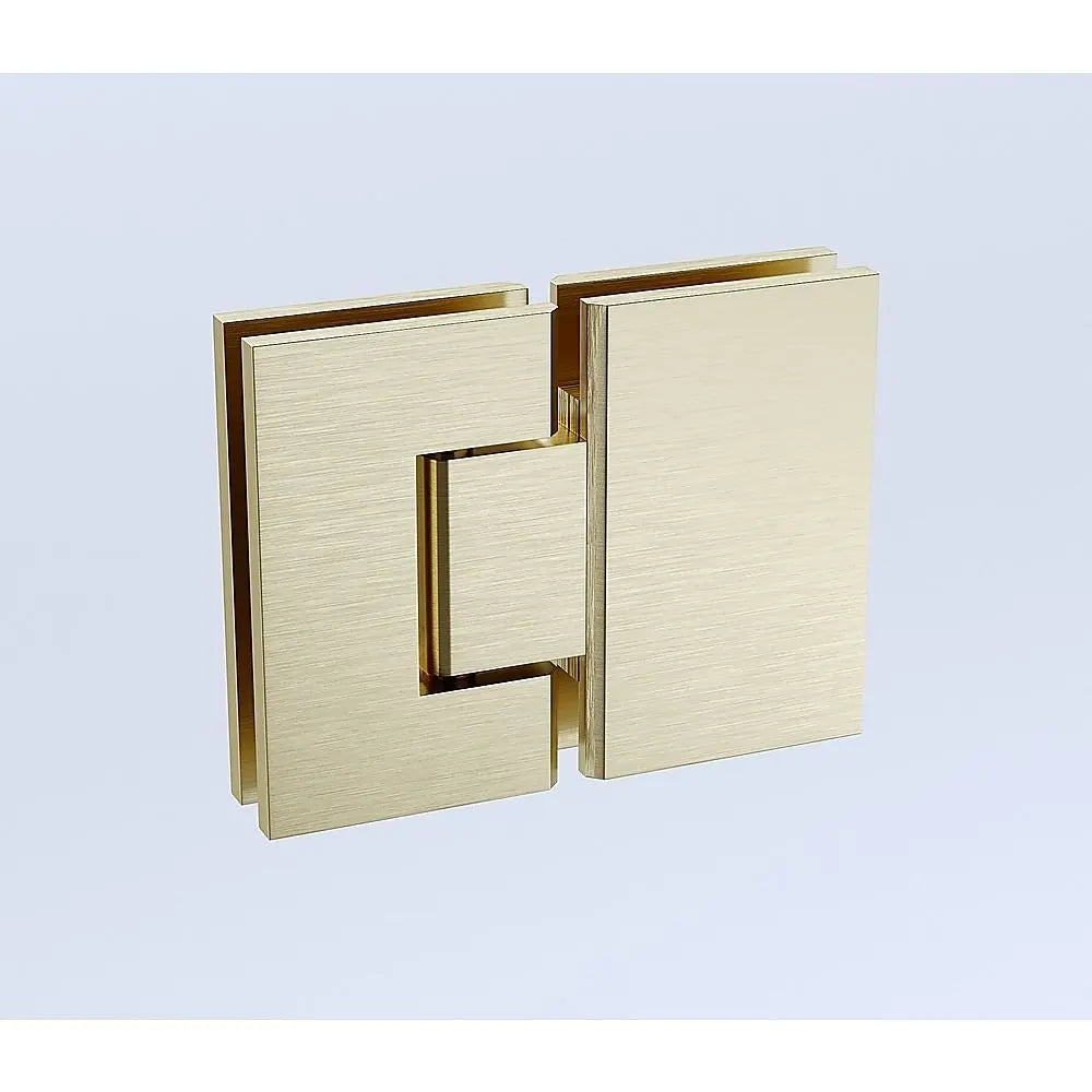 120cm Wall-to-Wall Frameless Shower Screen – Gold U-Brackets with SS Hinges & Round Knob Handle - Image 8