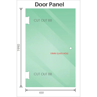 120cm Wall-to-Wall Frameless Shower Screen – Gold U-Brackets and Floor U-Bracket with SS Hinges & Round Knob Handle - Image 2