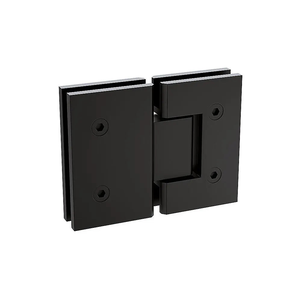 90cm Wall-to-Wall Frameless Shower Screen – Black F-Brackets with SS Hinges & Square Double Pull Handle - Image 7