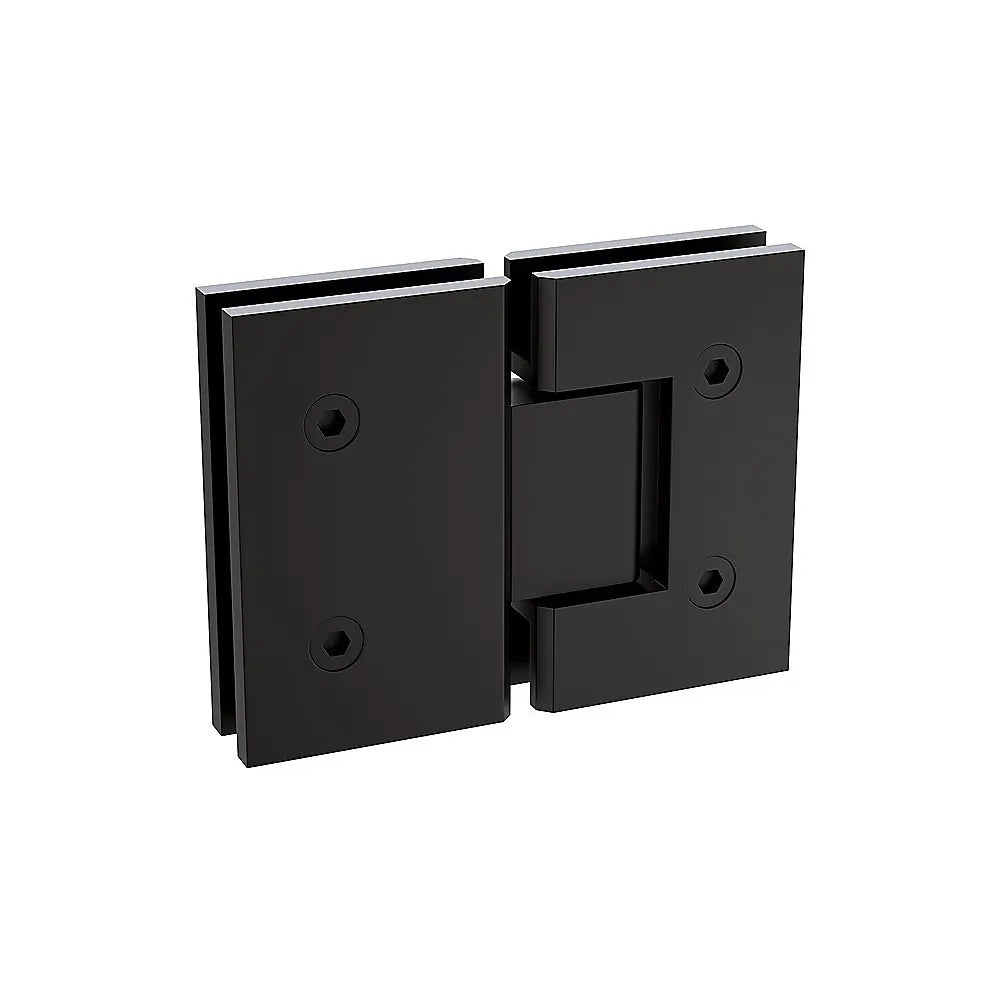 90cm Wall-to-Wall Frameless Shower Screen – Black F-Brackets and Floor F-Bracket with SS Hinges & Square Double Pull Handle - Image 9